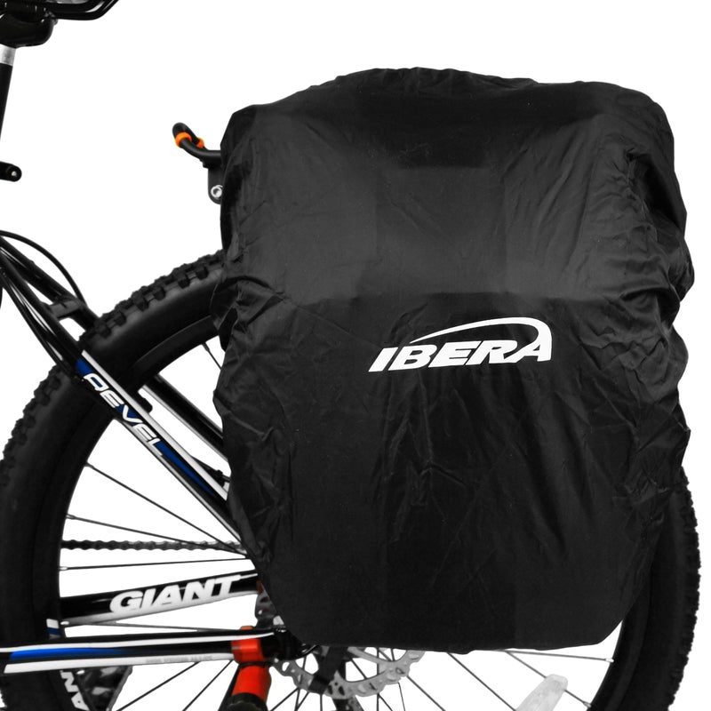 Ibera Bicycle Bag PakRak Clip-On Quick-Release All Weather Bike Panniers (Pair), Includes Rain Cover , Black - Image 4